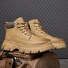 Martin boots autumn and winter British wind outdoor non-slip medium and high-top boots leather thick-soled mountaineering and velvet short boots
