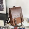 PU Leather Laptop School Bag Simple College Students Backpack Large Capacity Backpack  Travel