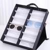 Portable Eyeglass Display Case with Soft Lining and Multiple Sections Storage Case for Neat Storage and Travel Use