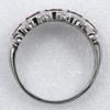 Ring Pt900Platinum/Ruby/diamond #4.9(US Size) 3.7g Women Used