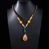 Ethnic Retro Vajra Bodhi Pendant Necklace with Wooden Beads