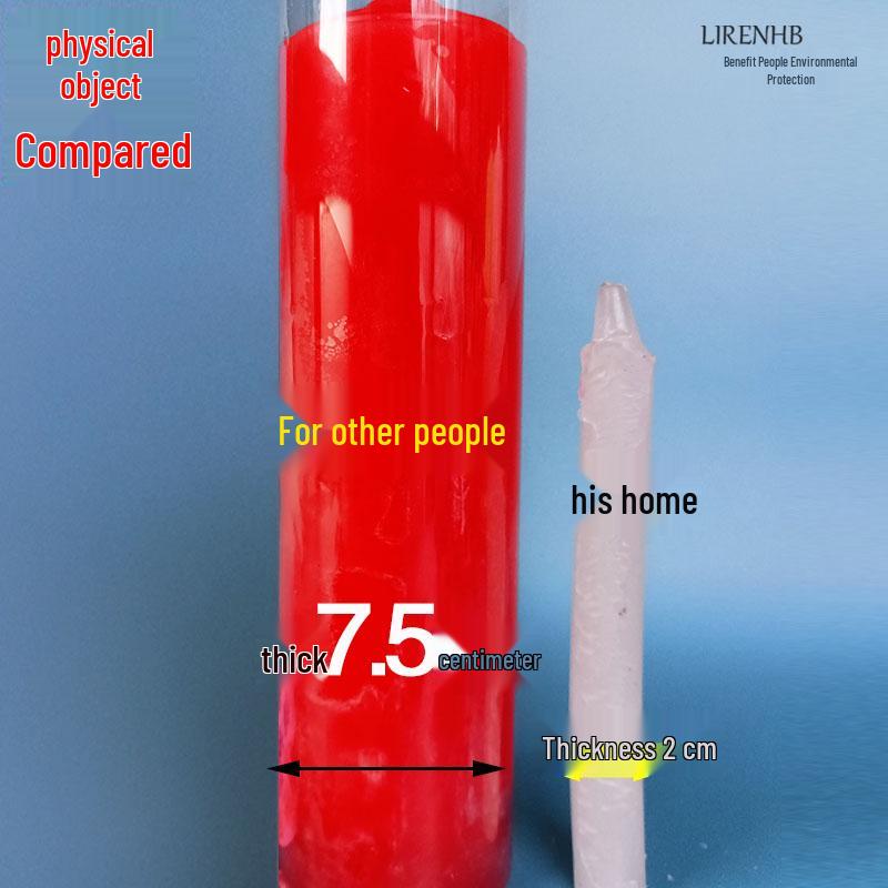 Large Red, White, & Yellow Cylinder Candle - Thick Household Lighting Candle