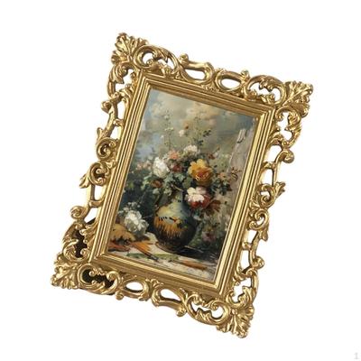 Baroque Picture Frame Resin Vintage Decor for Tabletop, Gallery Wall