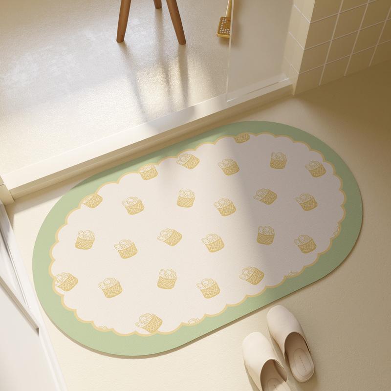 Simple Bathroom Diatom Mud Foot Mat Bathroom Door Mat Toilet Non-Slip Mat Toilet Absorbent Floor Mat