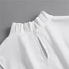 Female Stand Ruffle Shirt Fake Collar Womens Detachable False Collar White/Black/Pink Sweater Blouse Top Faux Collar Neckwear