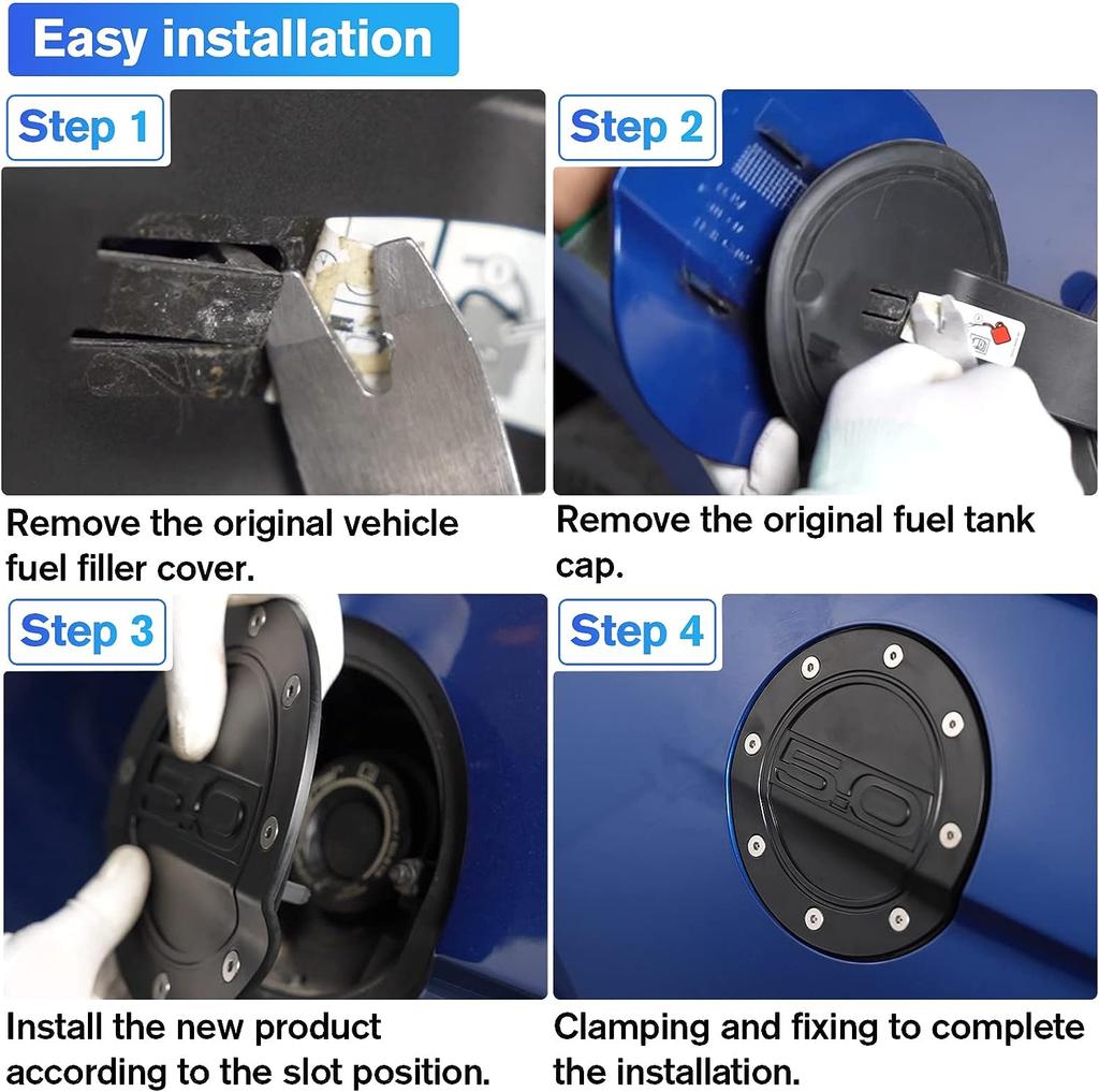 Fuel Tank Cap Gas Box Cover For Ford Mustang GT 5.0 2015 2016 2017 2018 Car Styling Accessories