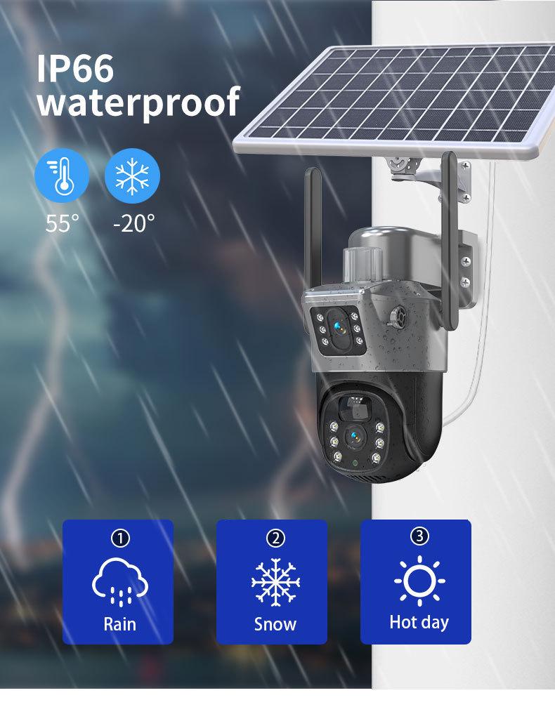 V380 PRO 4G Dual Lens Solar Surveillance Camera for Outdoor Home Monitoring