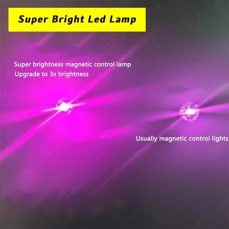 2Pcs Super Mini Magnetic Led Lamp Toys 11Mm *5.5Mm Diy Model Making General Model Plus Light With Batteries And 1Pc Magnet