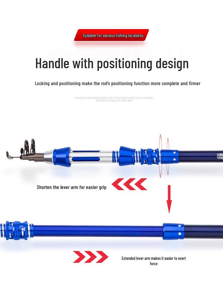 Telescopic Carbon Fiber Sea Fishing Rod - Long Cast Raft Rod with Lure 