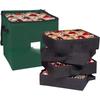Compact Christmas Ornament Storage Bag Holds Up To 48 Balls with 3 Removable Trays and Dividers for Organized Storage