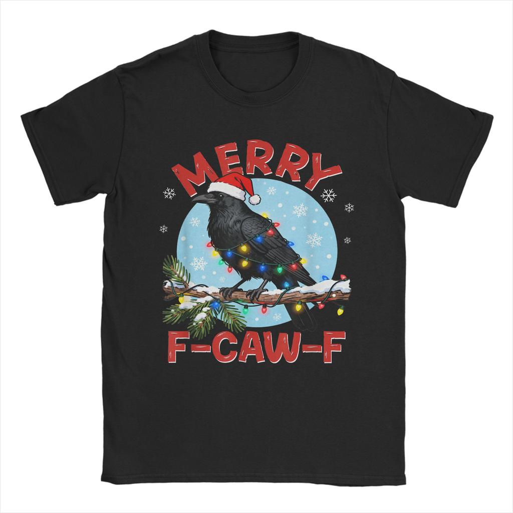 F-Caw-F Czarna Wrona Zabawny Ptak Kraczący Grunge T-Shirt Popularne Koszulki Krótki Rękaw Zabawne Topy Okrągły Dekolt Oversize