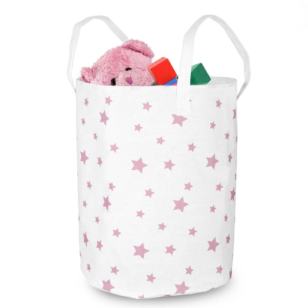 Nukido toy basket - white with stars