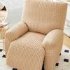 Seersucker Plaid Full-wrap Recliner Chair Cover Solid Color Armchair Cover Anti-slip Single Sofa Protector for Home Hotel Decor