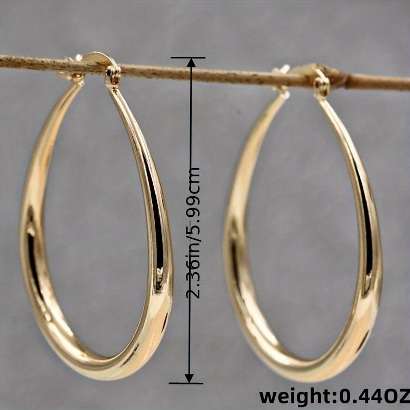 Golden-Tone Simple Color Hoop Earrings for Women - Bohemian Vintage Style Smooth Minimalist Design, Everyday Jewelry Gift Versatile Accessories