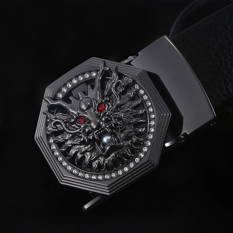 Belt Men'S Zodiac Buckle Diamond Belt Buckle Men'S Business Belt Buckle Cow Gift Belt