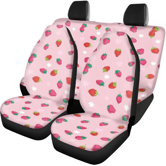 

SEANATIVE Retro American Flag Car Seat Covers Seat Protectors Full Set of 4 Dust-Proof Stretchy Cars Interior Accessories Fits Most Cars Trucks SUV суничний