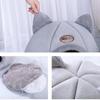 Foldable and Removable Cat Bed Self Warming for Indoor Cat Dog House with Mattress Puppy Cage Lounger Grey