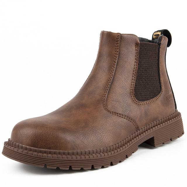 Winter Boots Mens Work  Boots Anti-Smash And Anti-Puncture Incredibles Work Boots Men  Shoes Steel Toe Chelsea Boots