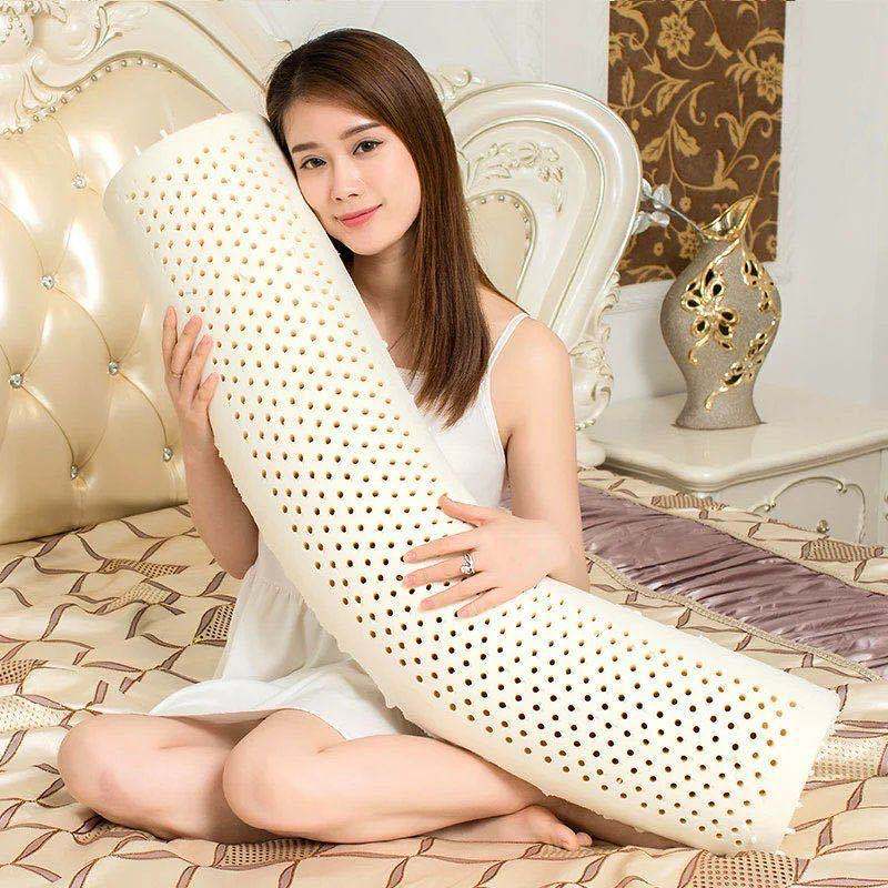 Látex Natural Grande Cama Cilíndrica Longa Grande Travesseiro Meninas Dormindo Almofada Meninos Pernas Estudante Travesseiro Núcleo