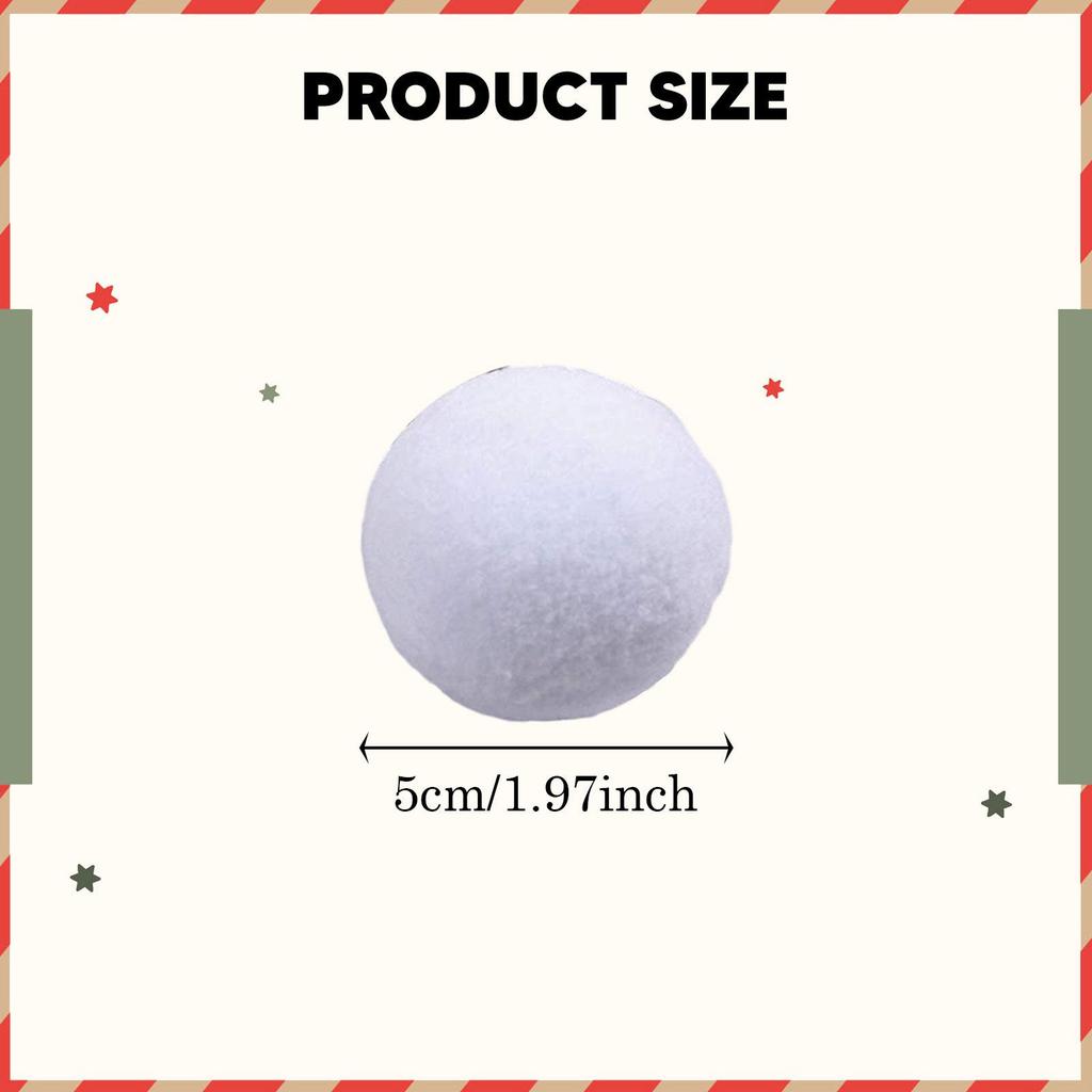 Artificial Snowballs Synthetic Fiber Snowball Fight Party Toy Fake Snowballs for Christmas Gift Indoor Outdoor Decor