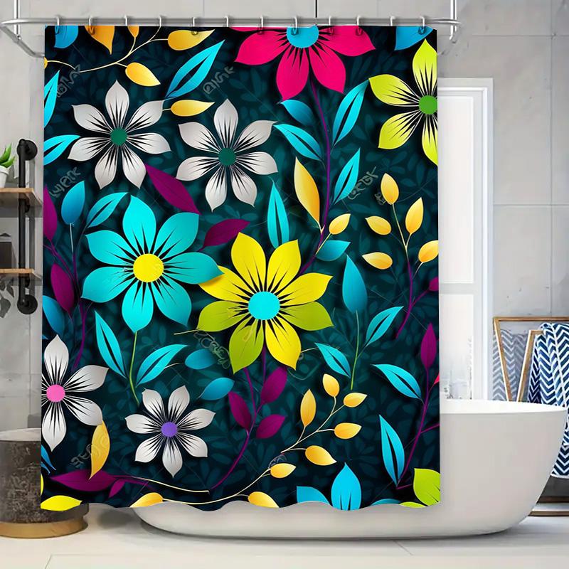 

Sunflower & Red Heart Waterproof Shower Curtain - Vibrant Yellow Bathroom Decor with Light Background 90x180cm