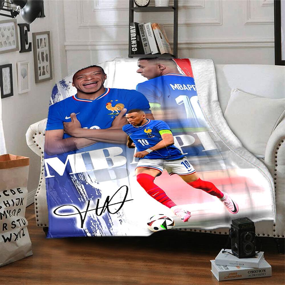 Mbappe's French Football Glory Blanket Ultra-Soft Suitable for Couch Livingroom Sofa Four Seasons Universal Stylish Decor
