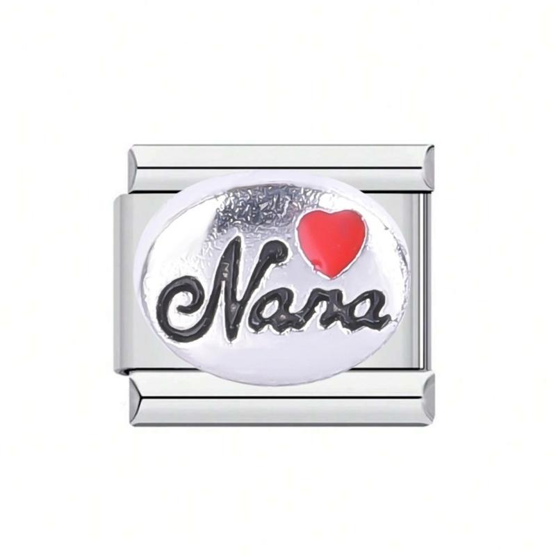 Stylish Heart Letter Bracelet Modular Elements In Stainless Steel Designed For Fashion Enthusiasts And DIY Lovers