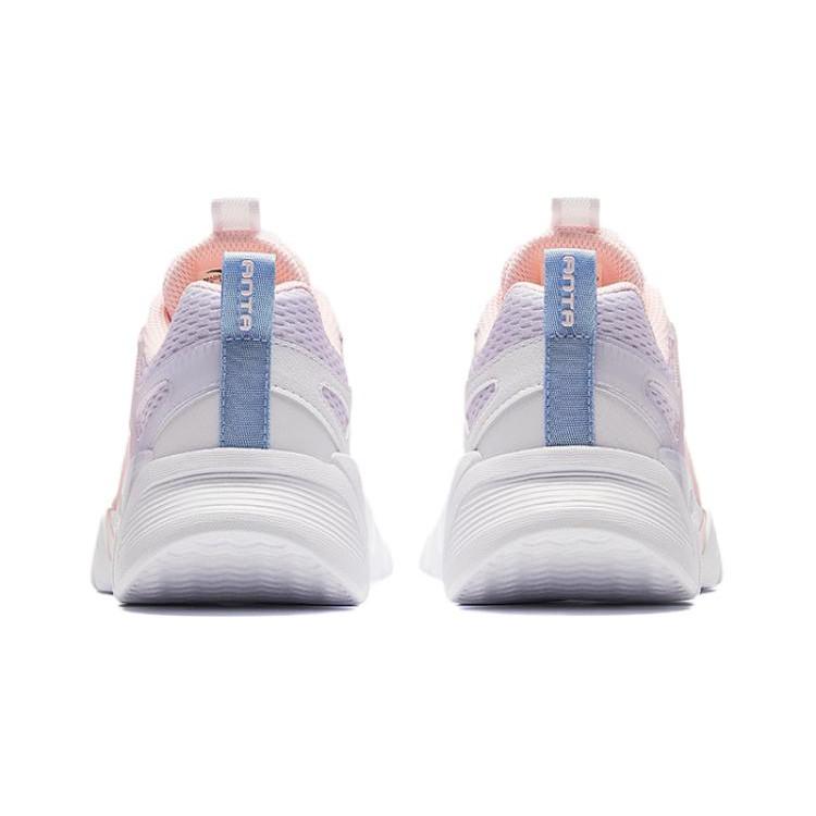 Anta Kids Non-Slip Wear-Resistant Breathable Low-Top Casual Shoes Men Casual Shoes White Pink Purple A322428801-2