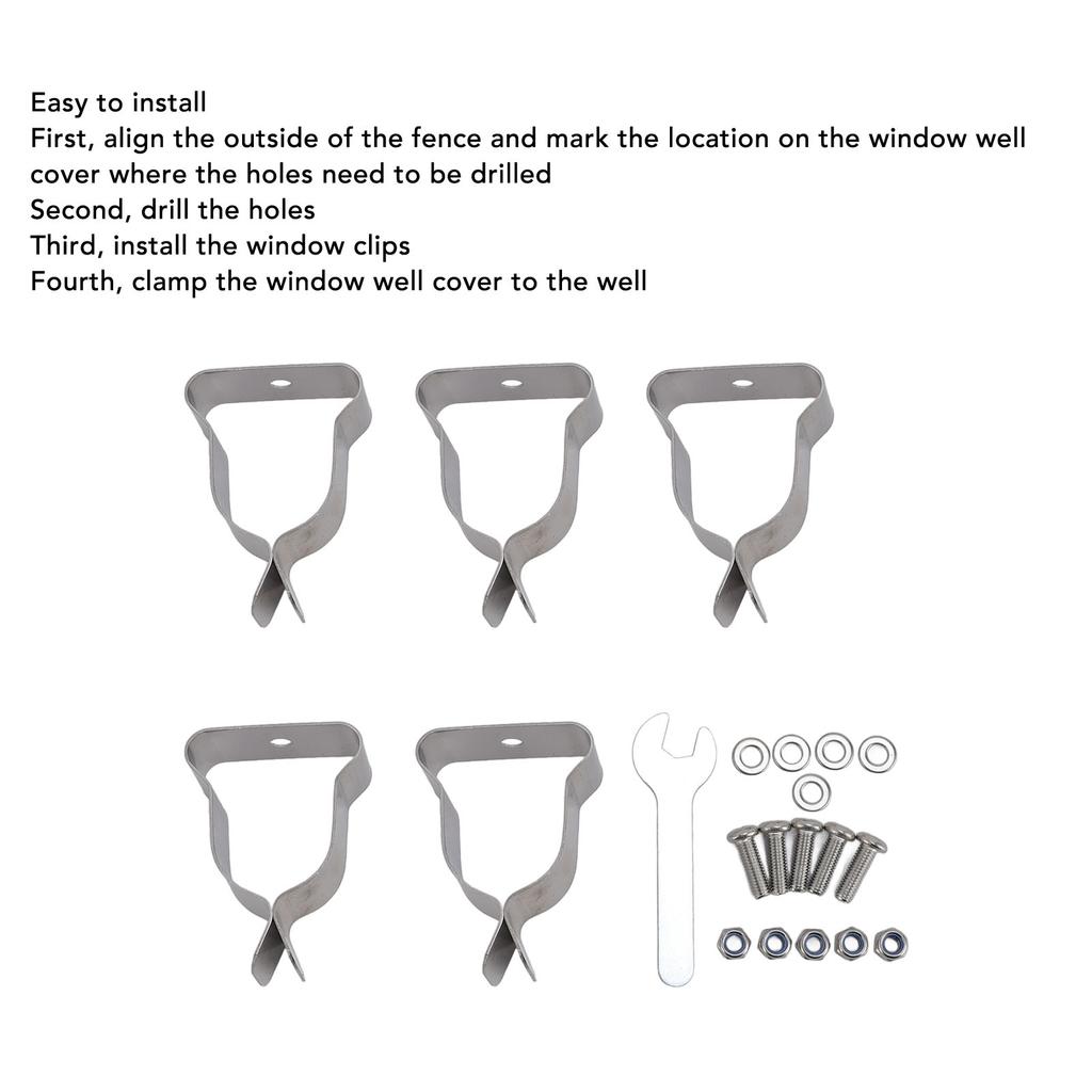 Window Well Cover Spring Clamp Heavy Duty Cold Rolled Steel Zinc Plated Window Well Cover Hardware Kit