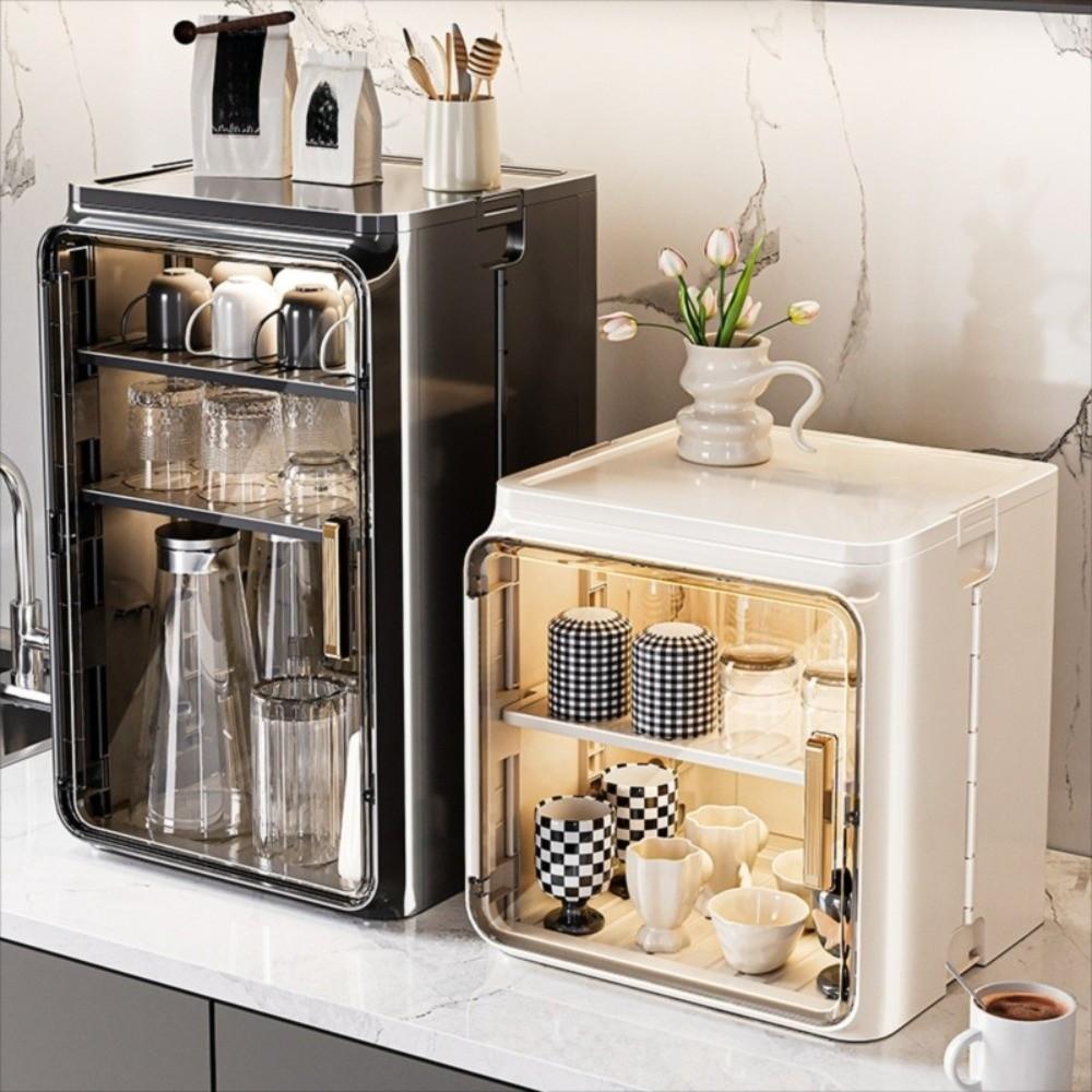 Dustproof Desktop Cup Storage Rack Multi functional Drain Cup Rack Kitchen Cupboard Bathroom