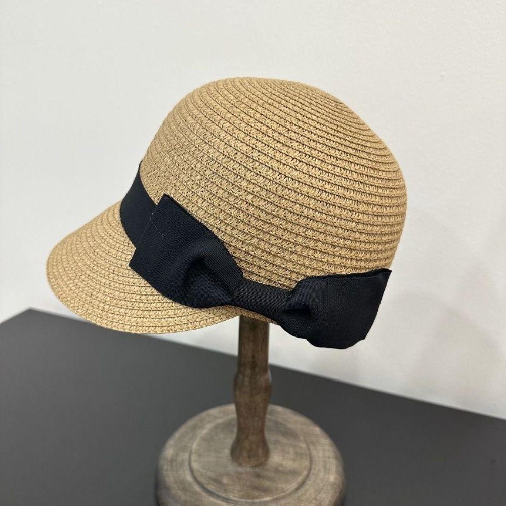 Elegant Wide Brim Bow Straw Hat Woven Bowknot Sunscreen Hat Sunshade Breathable Women's Sun Hats Travel