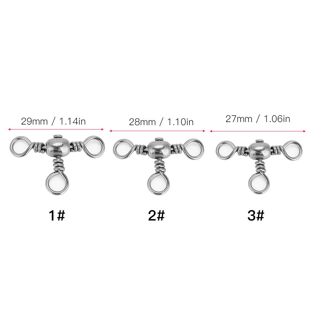 Fishing Connector Swivels Triple Swivels  Flexible Three Way Rolling Swivels Triple Swivel Fishing Connectors