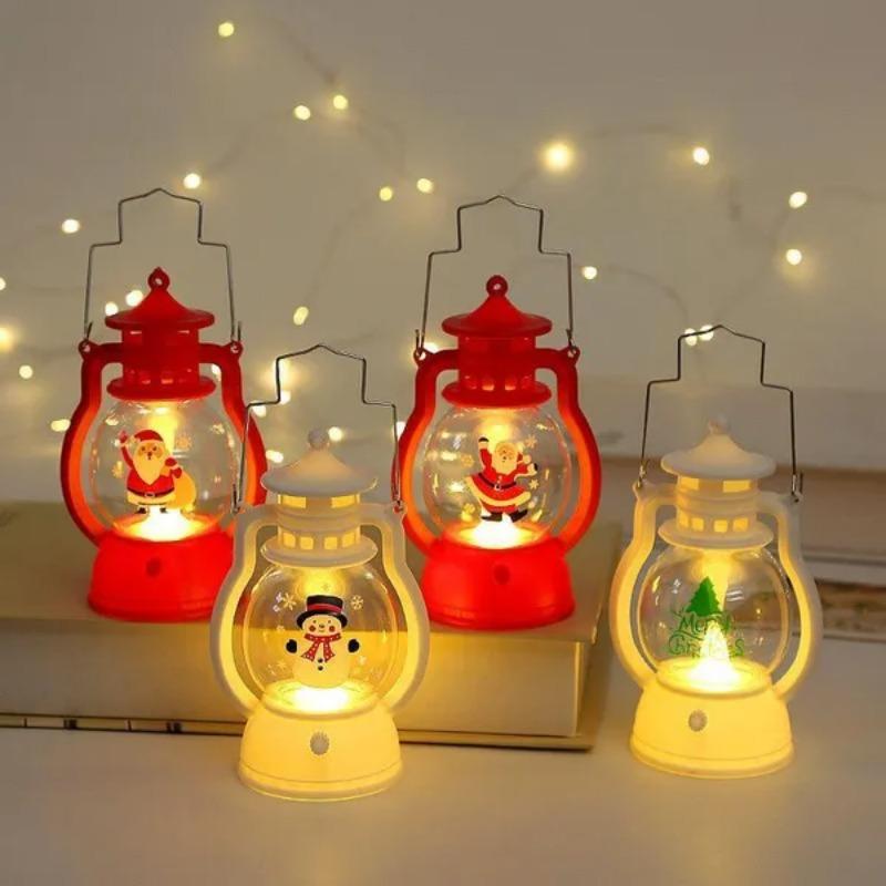 Mini Oil Lamp Tabletop Ornament Christmas Decoration Creative Display Prop Hanging Decor