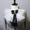 Retro Stand Necklace Shirt Vintage Detachable Fake Collar Bowknot Neck Tie False Collar Lapel Blouse Top for Women