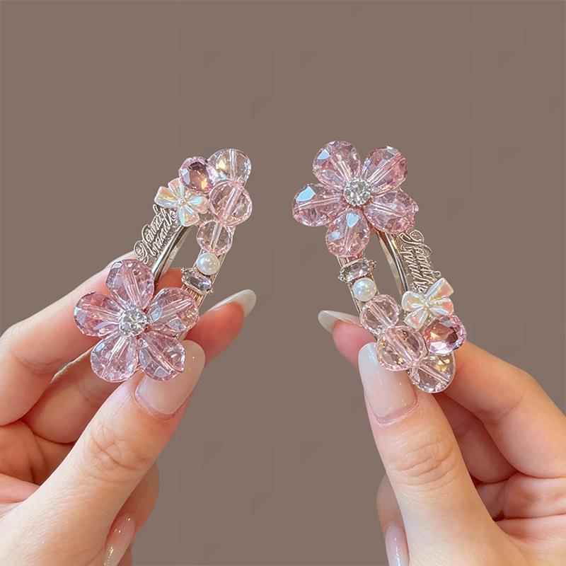 Rhinestone Bow Crystal Flower Hair Clip