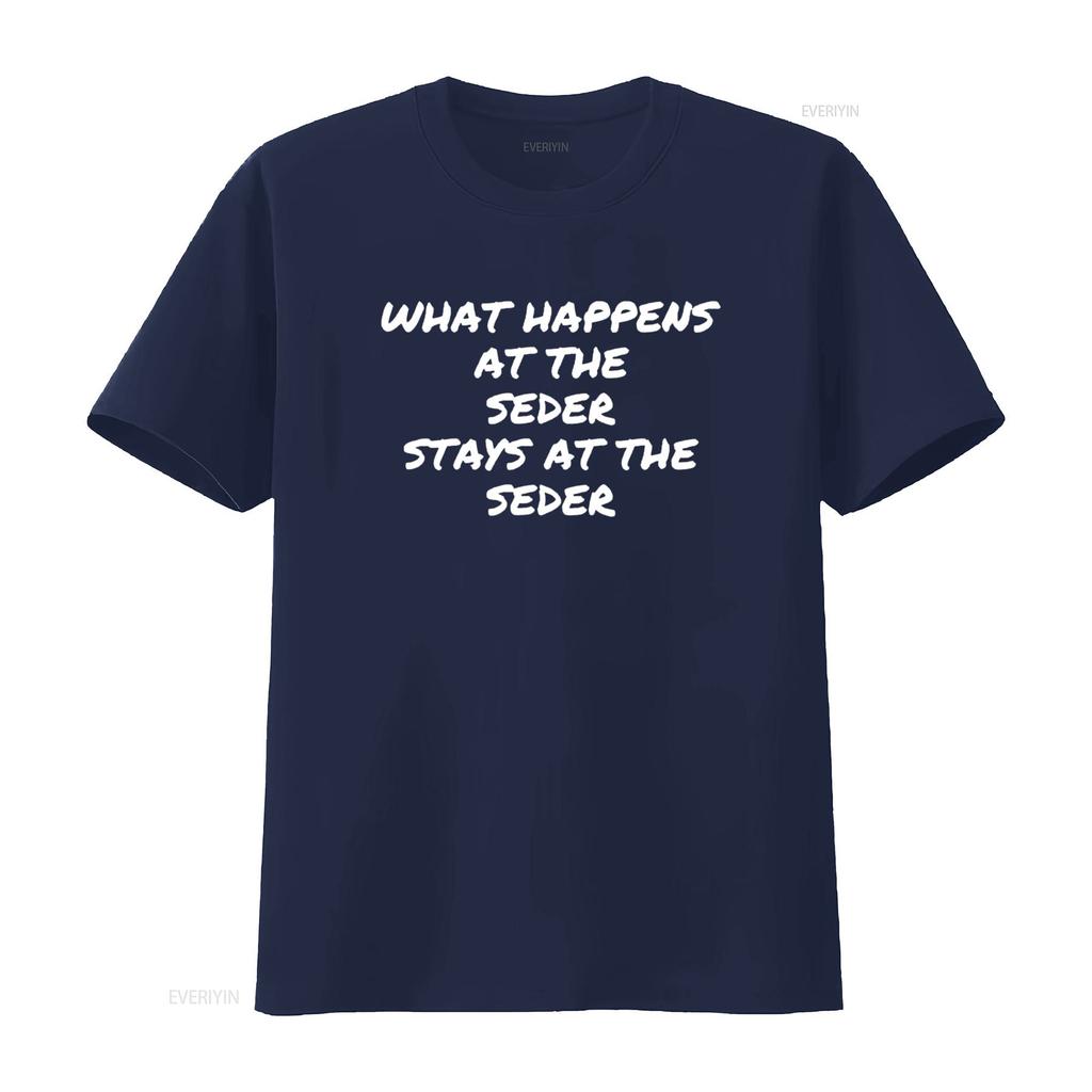 Passover What happens at the Seder stays Matzah Jewish T Shirt vintage Washed designer clothes homme streetwear Versatile