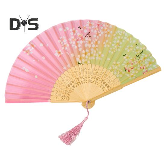 Faltfächer im chinesischen Stil mit Quasten, tragbarer Handkühlventilator für den Sommer, Dekoration, Tanz-Performance-Requisiten, Party-Kostümzubehör