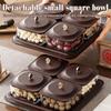 Set of 4 Plastic Imitated Wood Divided Dried Fruit Tray with Lids Appetizer Serving Tray for Party Candy Jars Cookies Nuts