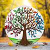 Round Stained Glass Style Window Hangings 5.9 Inch Colorful Sun Catcher with Chain for Indoor Outdoor Decor Light Reflection Artistic Gift