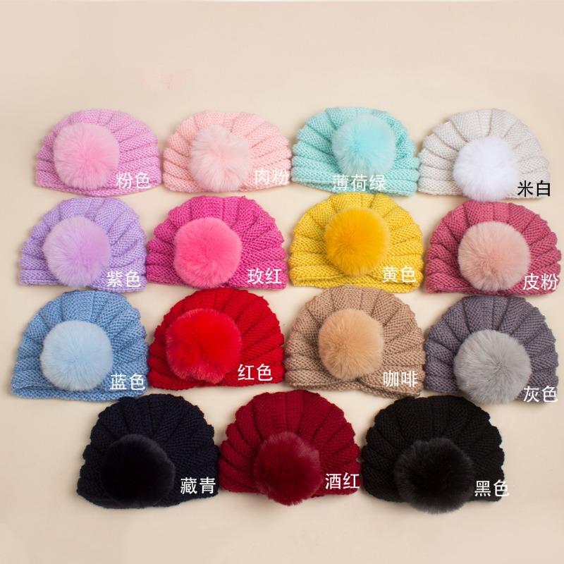 

Новые летние товары, детская теплая милая шерстяная шапка на осень и зиму, детская шапка с помпоном и защитой ушей, детская шапка
