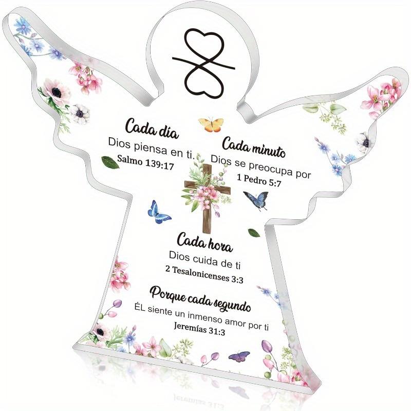 

2D Flat Acrylic Angel Decoration Plaque, Religious Scripture Gift, Suitable for Wall Decoration, Porch, Room, Villa, Accents Home, Hallway, or Workpla 10*10CM