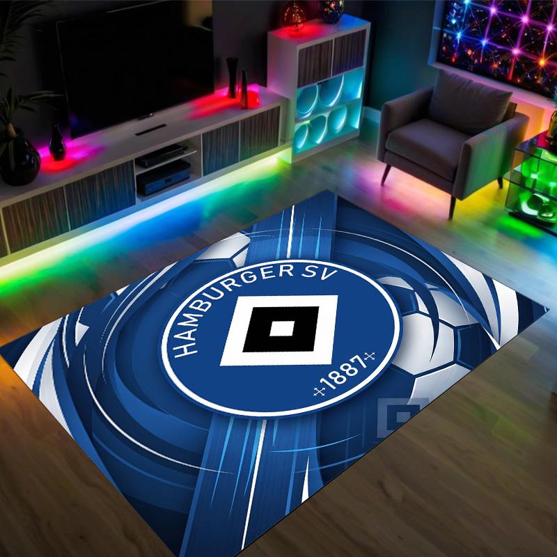 Hamburger SV Football Design Tappeto in Velluto di Cristallo Accogliente Non?Tappeto Stampato Antiscivolo per Camera da Letto Soggiorno Ingresso