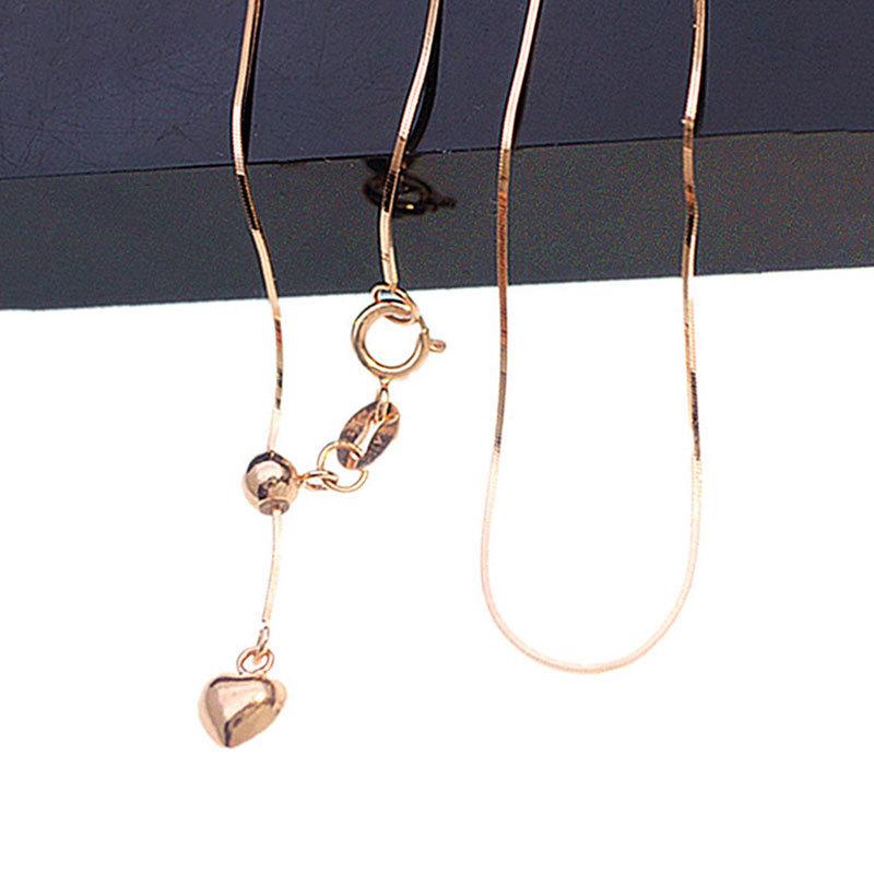 Purple Gold Mori Snake Bone Love Plain Chain, Small Rose Gold Plated Color Gold Set Chain