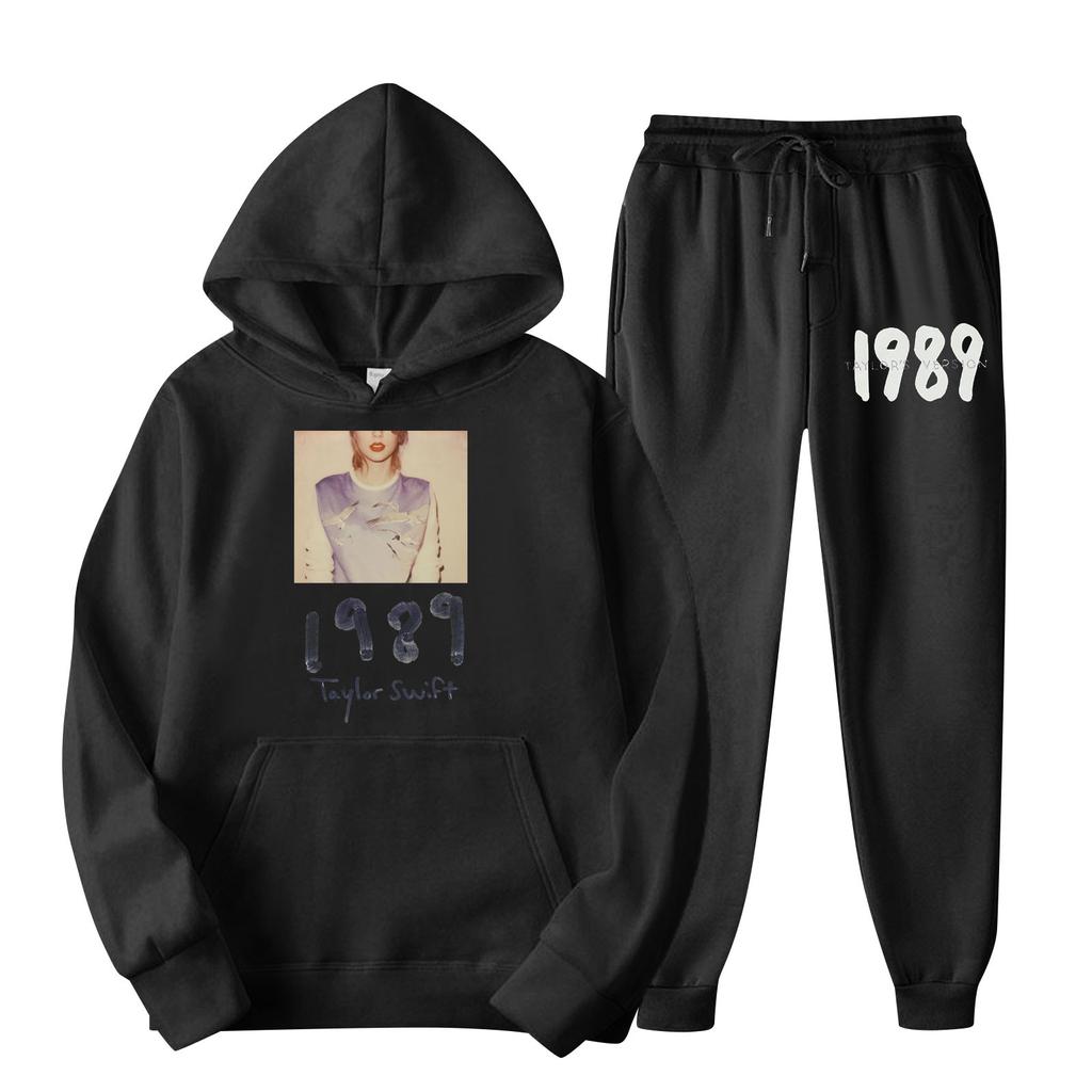 Women's Hooded Sports Tracksuit Unisex Two-Piece Running Outfits Long Sleeve Pullover Hoodies Sweatshirt+Sweatpants Set