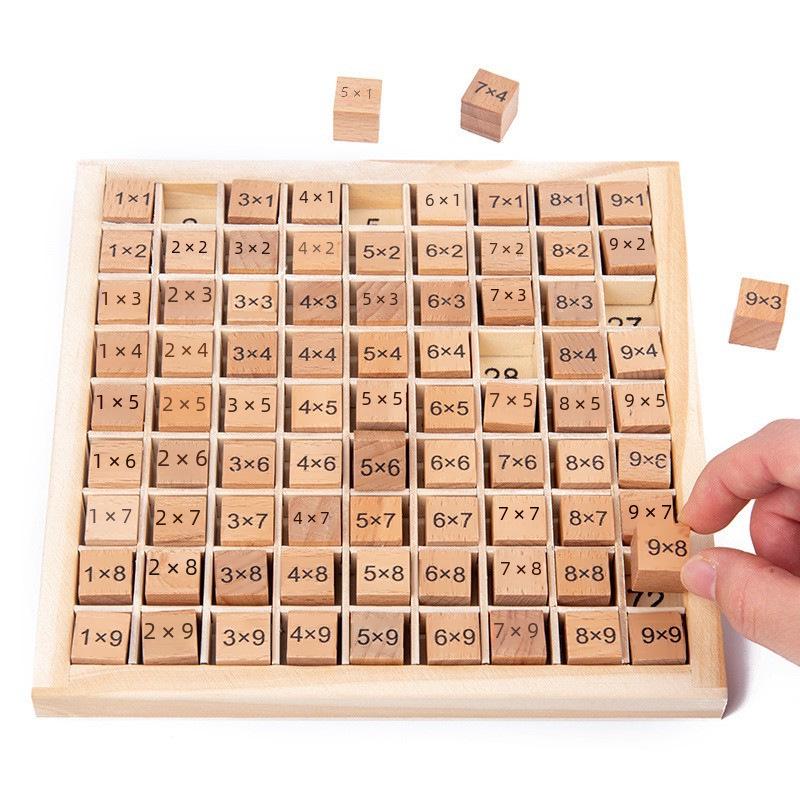 Wooden Arithmetic Puzzle for Early Education: Multiplication Table Teaching Aid for Primary Students