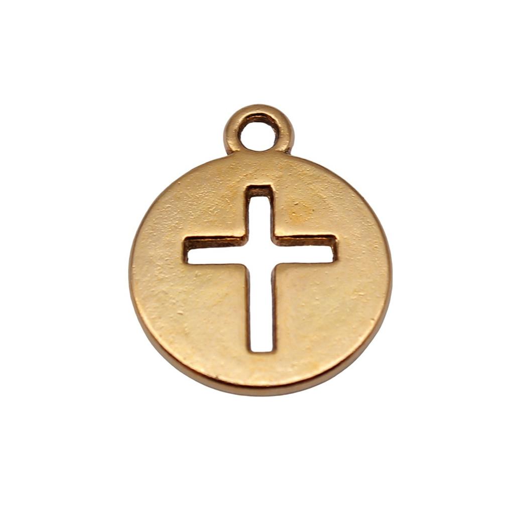Vintage Cross Charms Multi Color Alloy Pendants For Religious Christian Jewelry