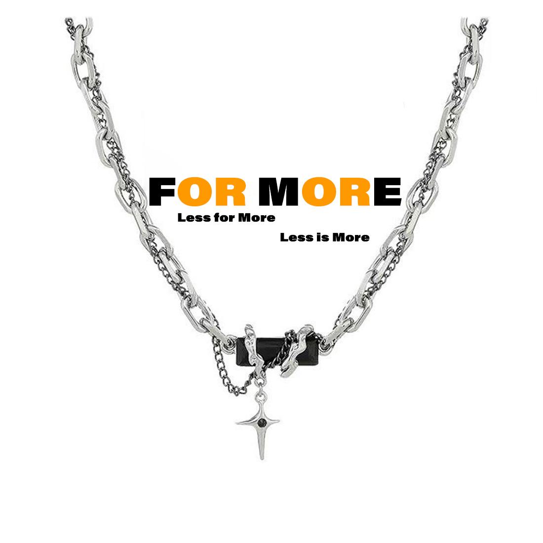 

Black Zircon Necklace Cross Pedant Tassels Collarbone Chain Niche Clavicle Chain Gothic Jewelry