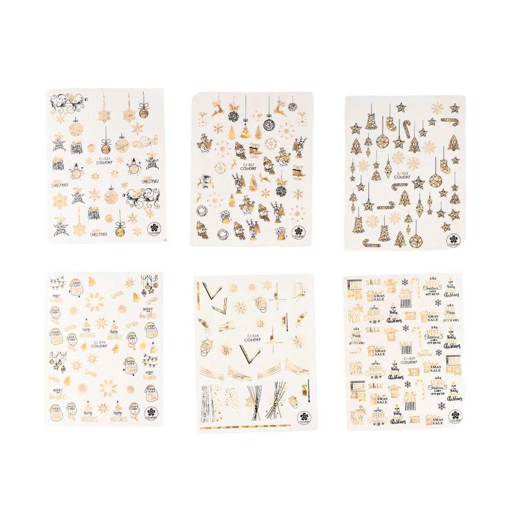 

Deer Christmas New Year Manicure DIY Nail Decoration Christmas Nail Stickers 3D Laser Stickers 8