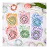 Flower Wreath Stickers Watercolor Style Flowers Transparent PET Flake Stickers Collage Material Notebook Deco 120 Sheets Set of 6 Vintage Junk