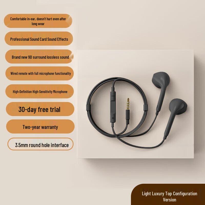 4th Gen Wired Earphones - Type-C/3.5mm for KTV, Sleep, Gaming, Android